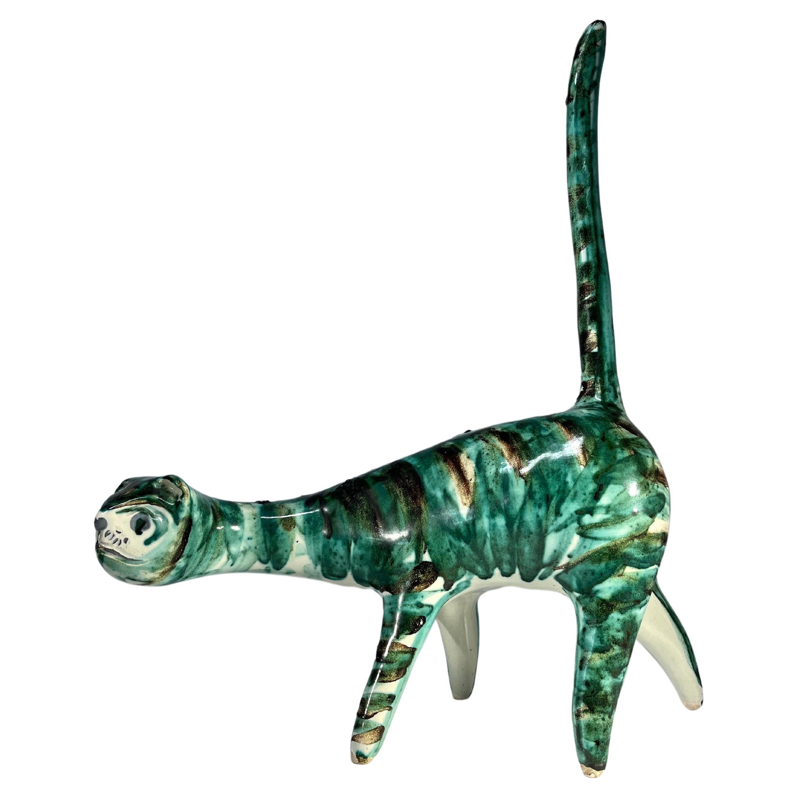 Staggeringly Unusual Abstract Feline Sculpture, Attributed Alessio Tasca, Italy For Sale