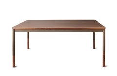 Stagger Up Dining Table, Handcrafted in Walnut with Oiled Bronze Finished Legs