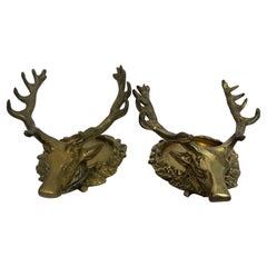 Stags Head Brass Wine Bottle Holders