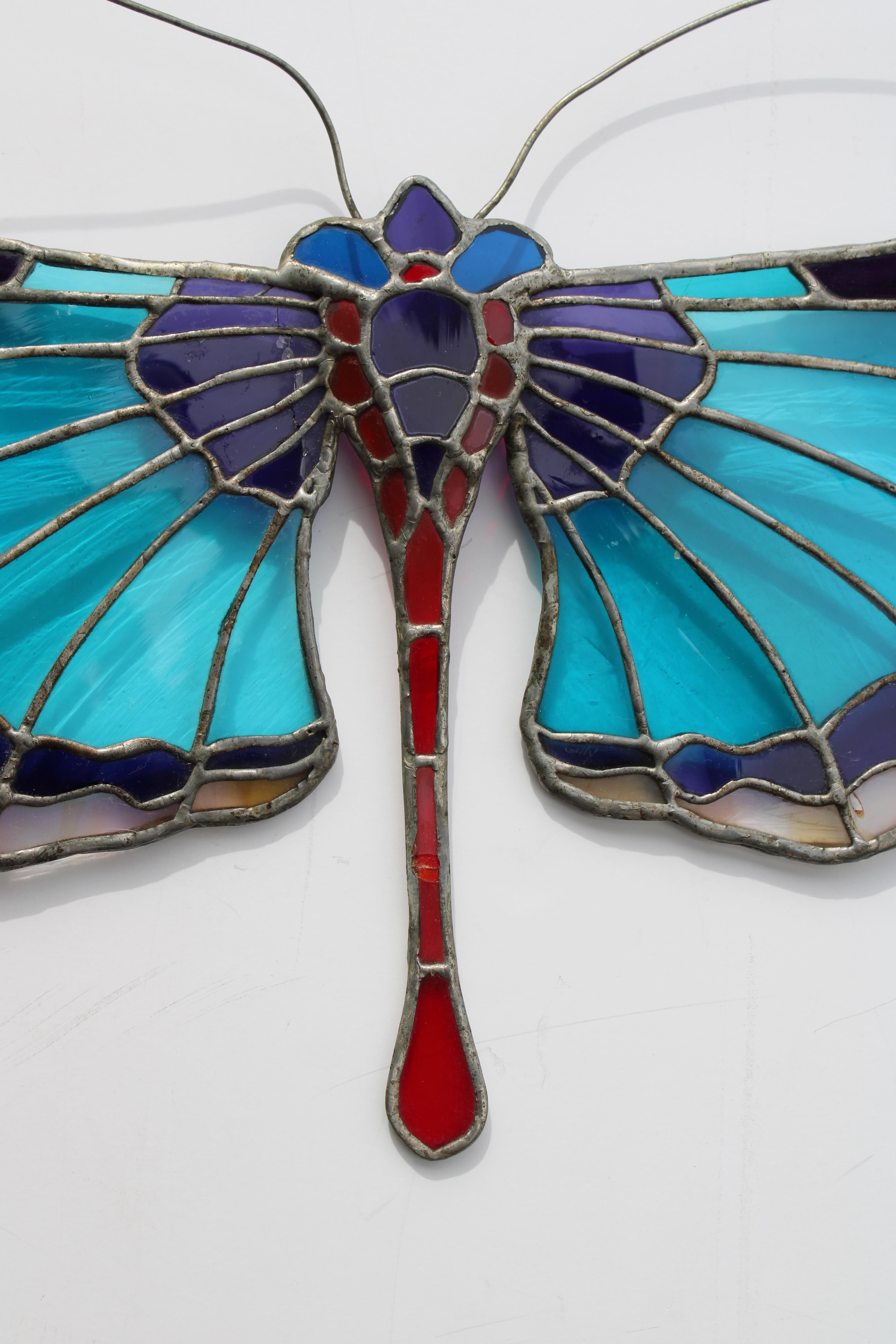 stained glass dragonflies