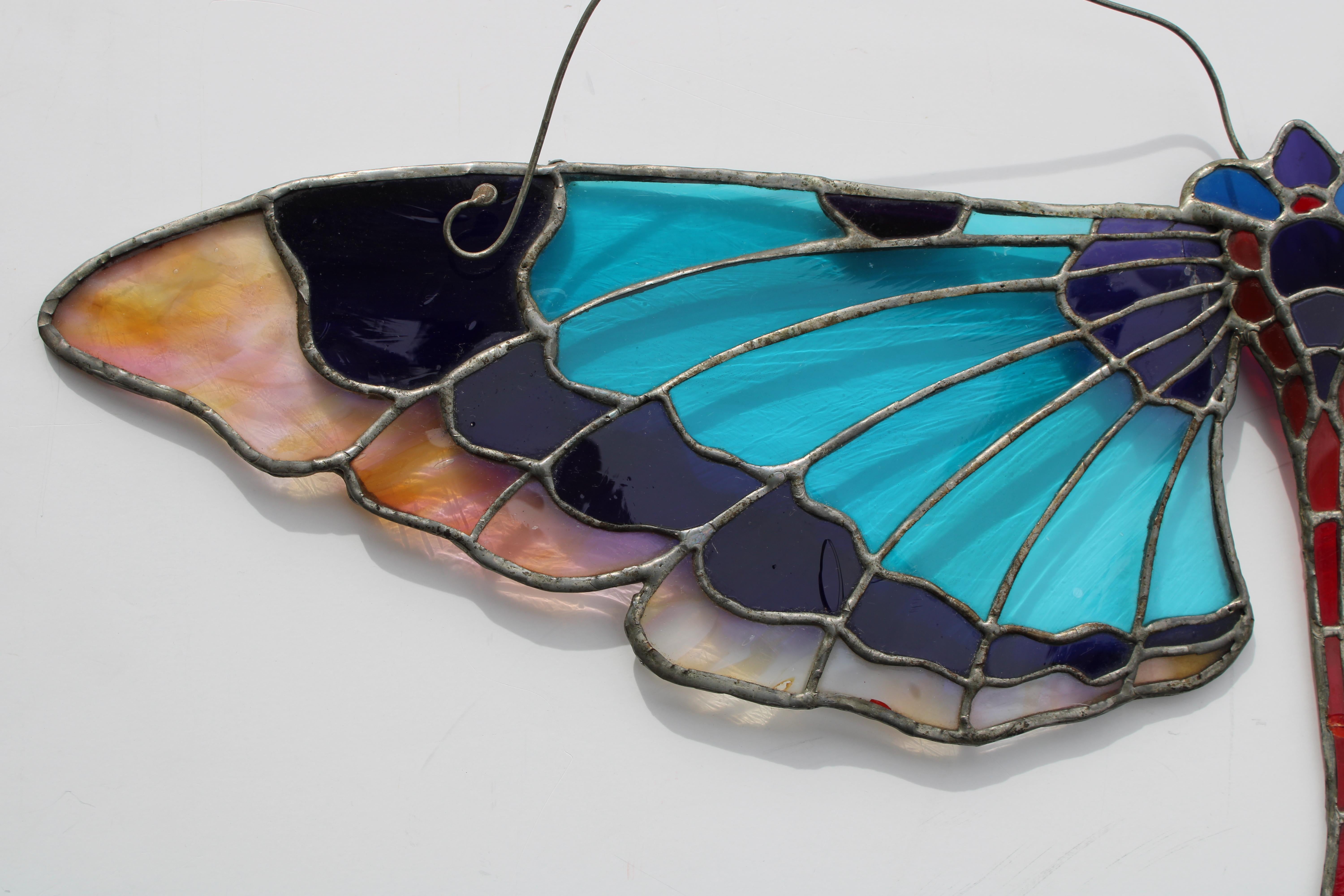 Modern Stain Glass Dragonfly For Sale