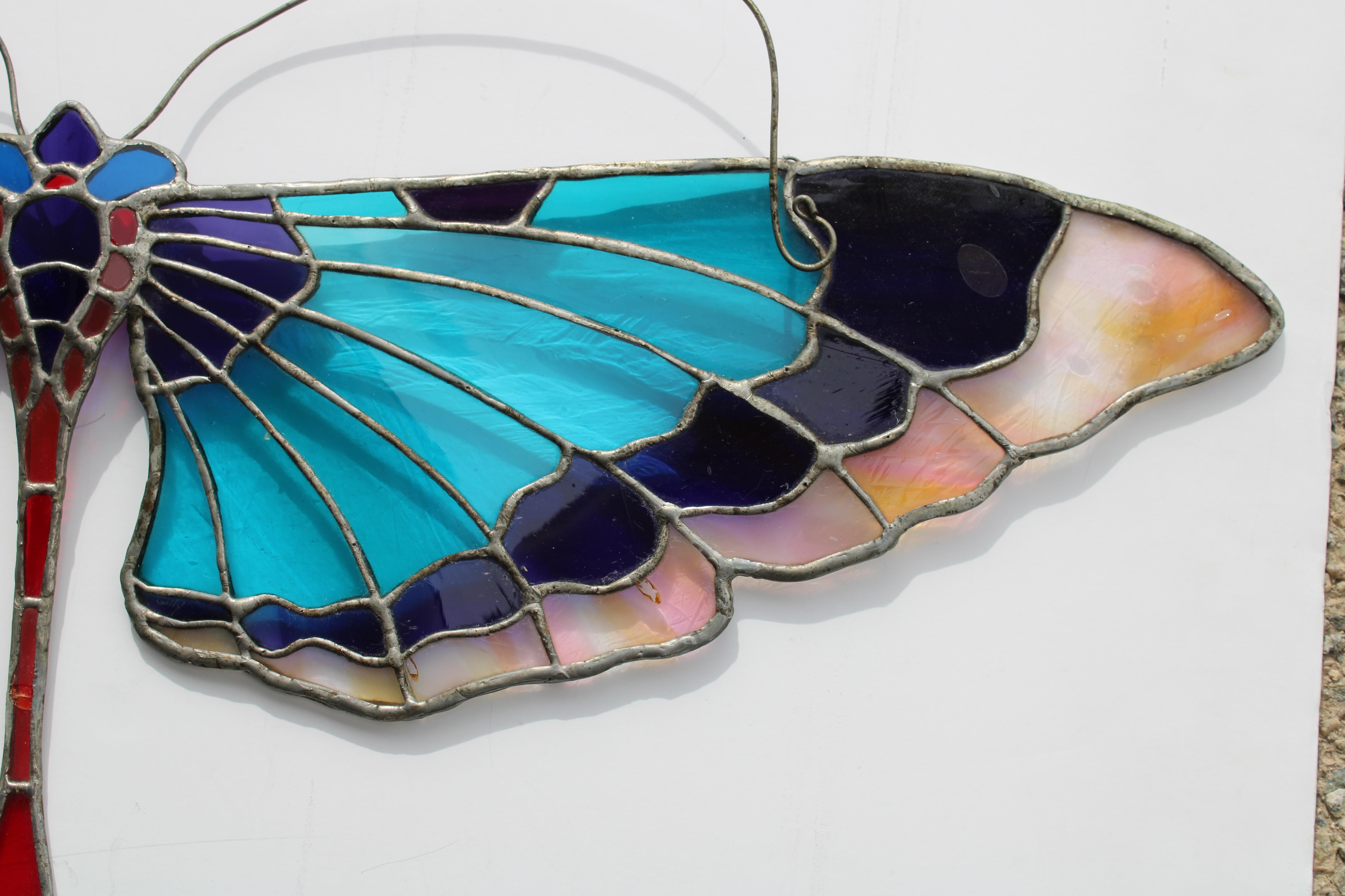 American Stain Glass Dragonfly For Sale