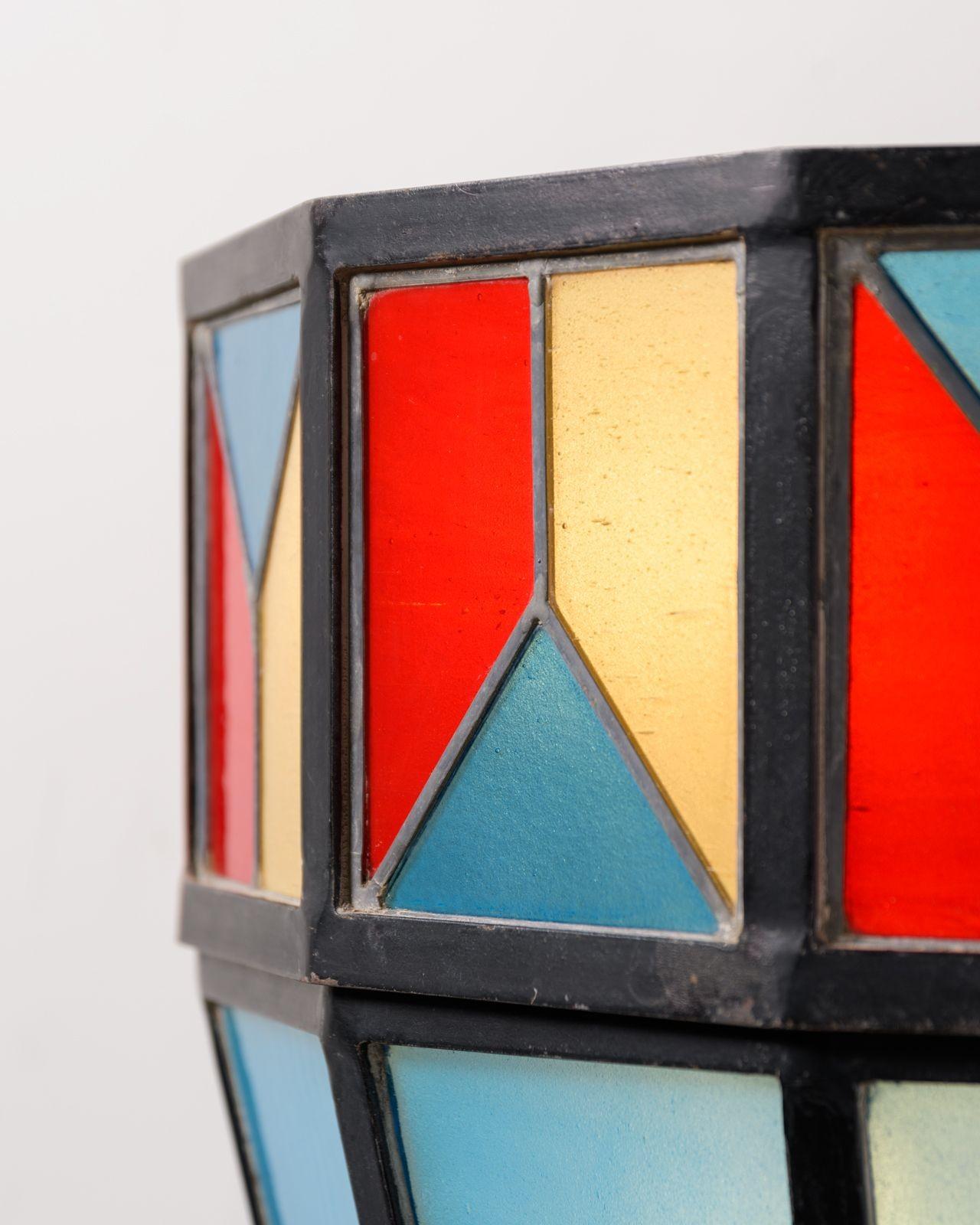 Americano Applique in vetro colorato su misura di Frank Lloyd Wright 1954 in vendita