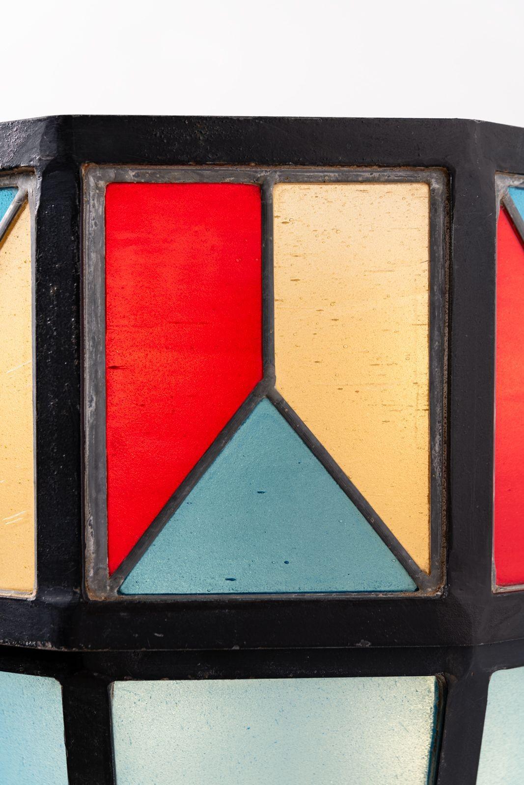 Metà XX secolo Applique in vetro colorato su misura di Frank Lloyd Wright 1954 in vendita