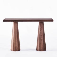 Stained Ash Console Table, Model Hexagon
