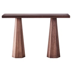 Stained Ash Console Table, Model Hexagon