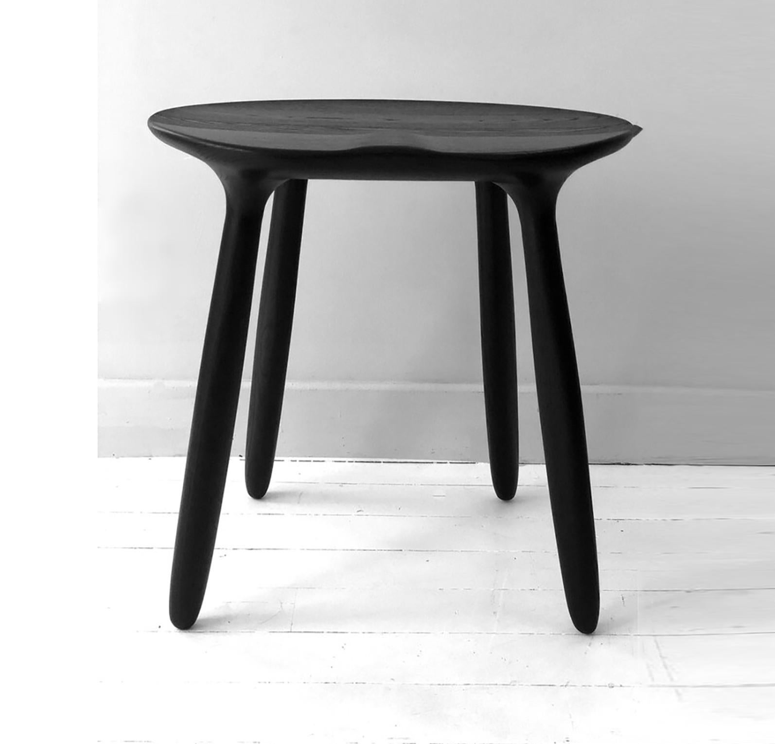 Modern Black Stained Ash Daiku Stool by Victoria Magniant For Sale
