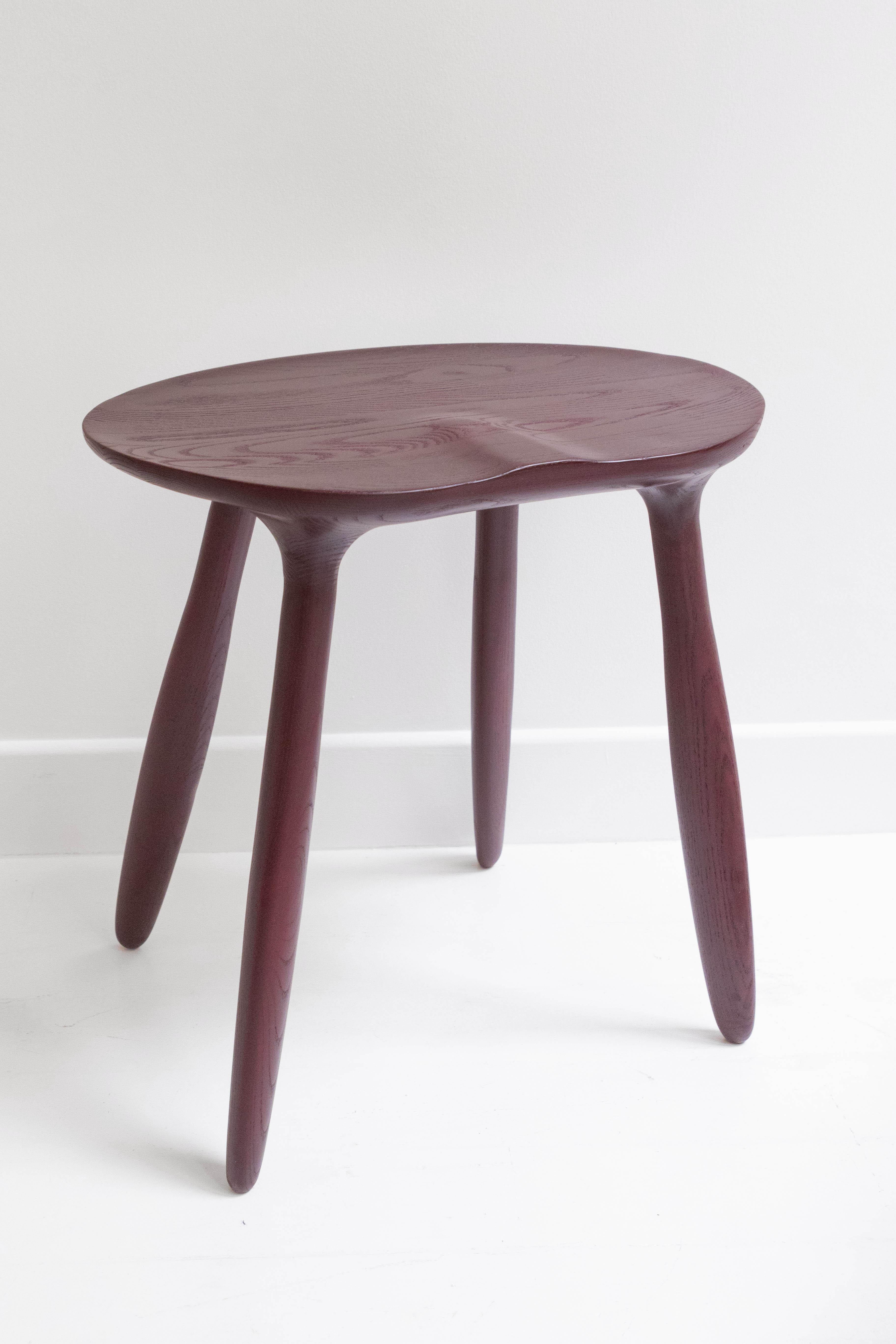 Black Stained Ash Daiku Stool by Victoria Magniant In New Condition For Sale In Paris, FR
