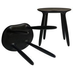 Black Stained Ash Daiku Stool by Victoria Magniant