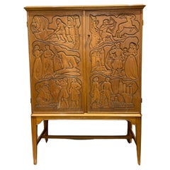 Stained beech cabinet Eugen Hoglund Sweden 1950