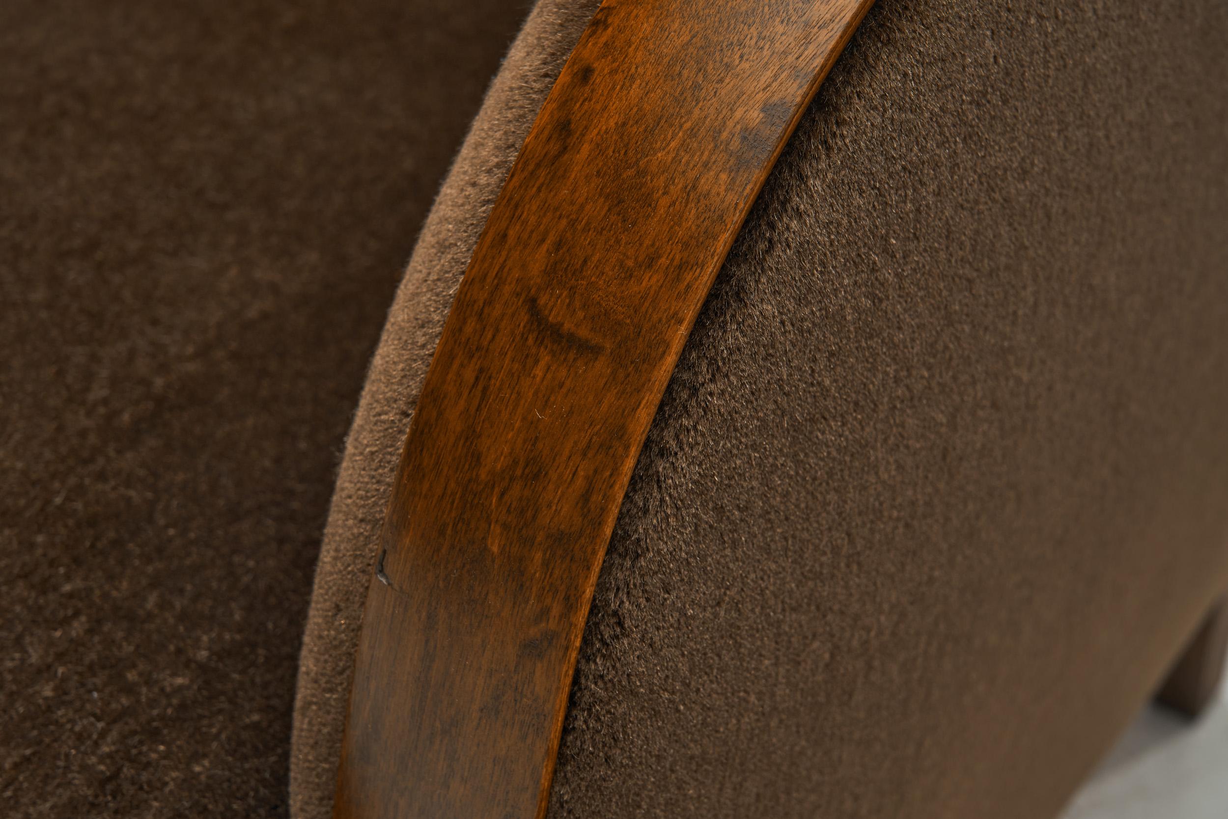 Stained Birch Art Deco Armchair, Europe ca 1930s 5