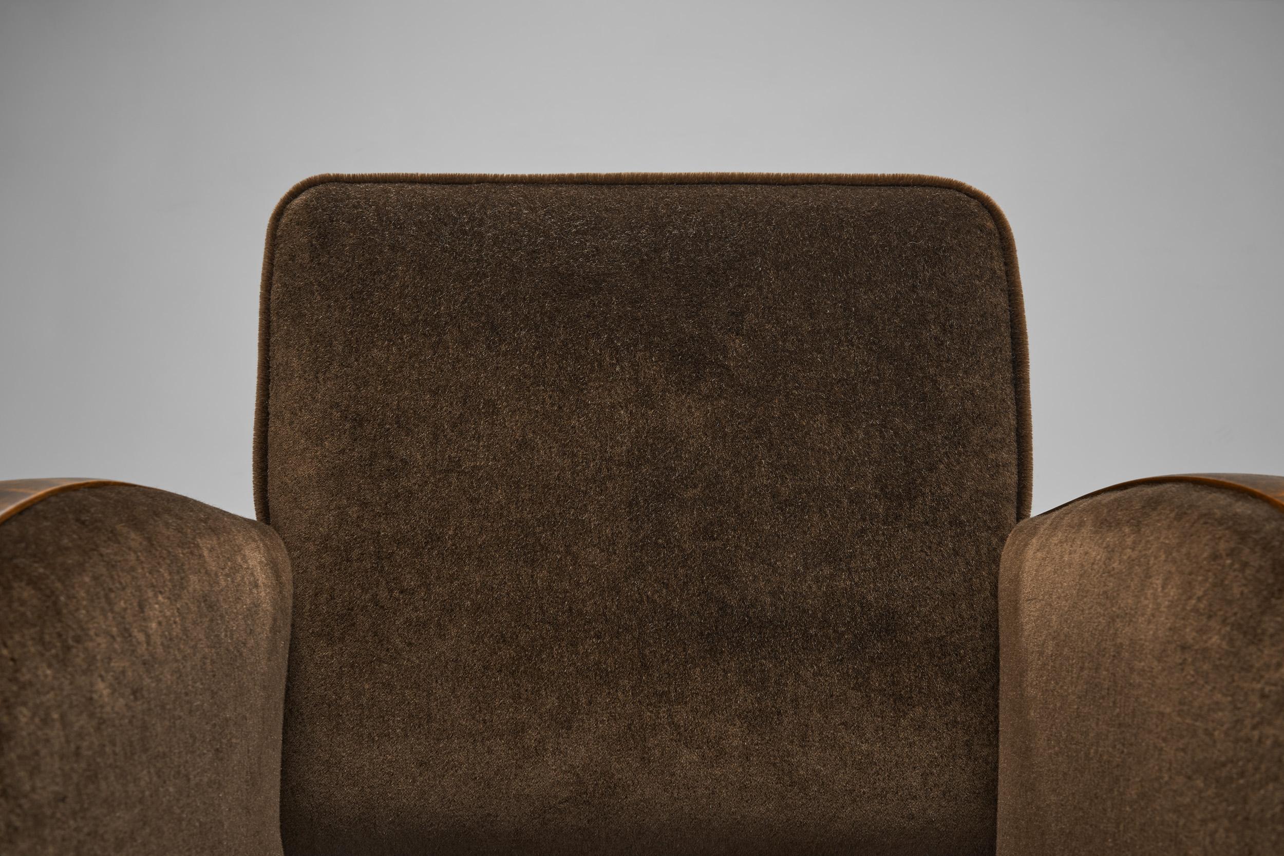 Stained Birch Art Deco Armchair, Europe ca 1930s 6