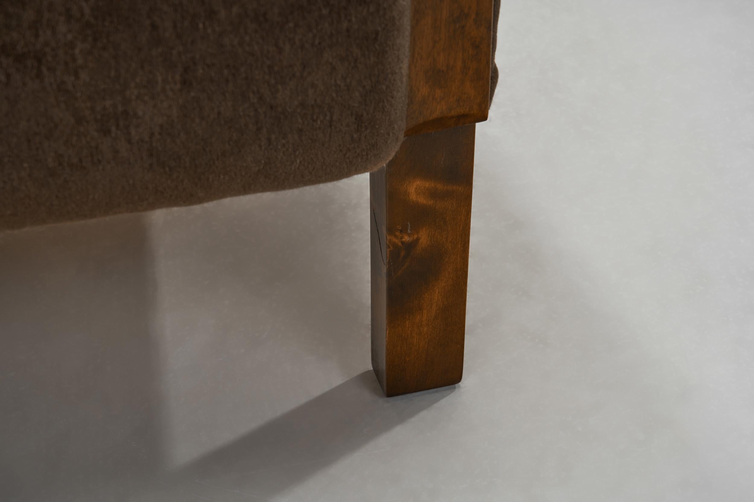 Stained Birch Art Deco Armchair, Europe ca 1930s 9