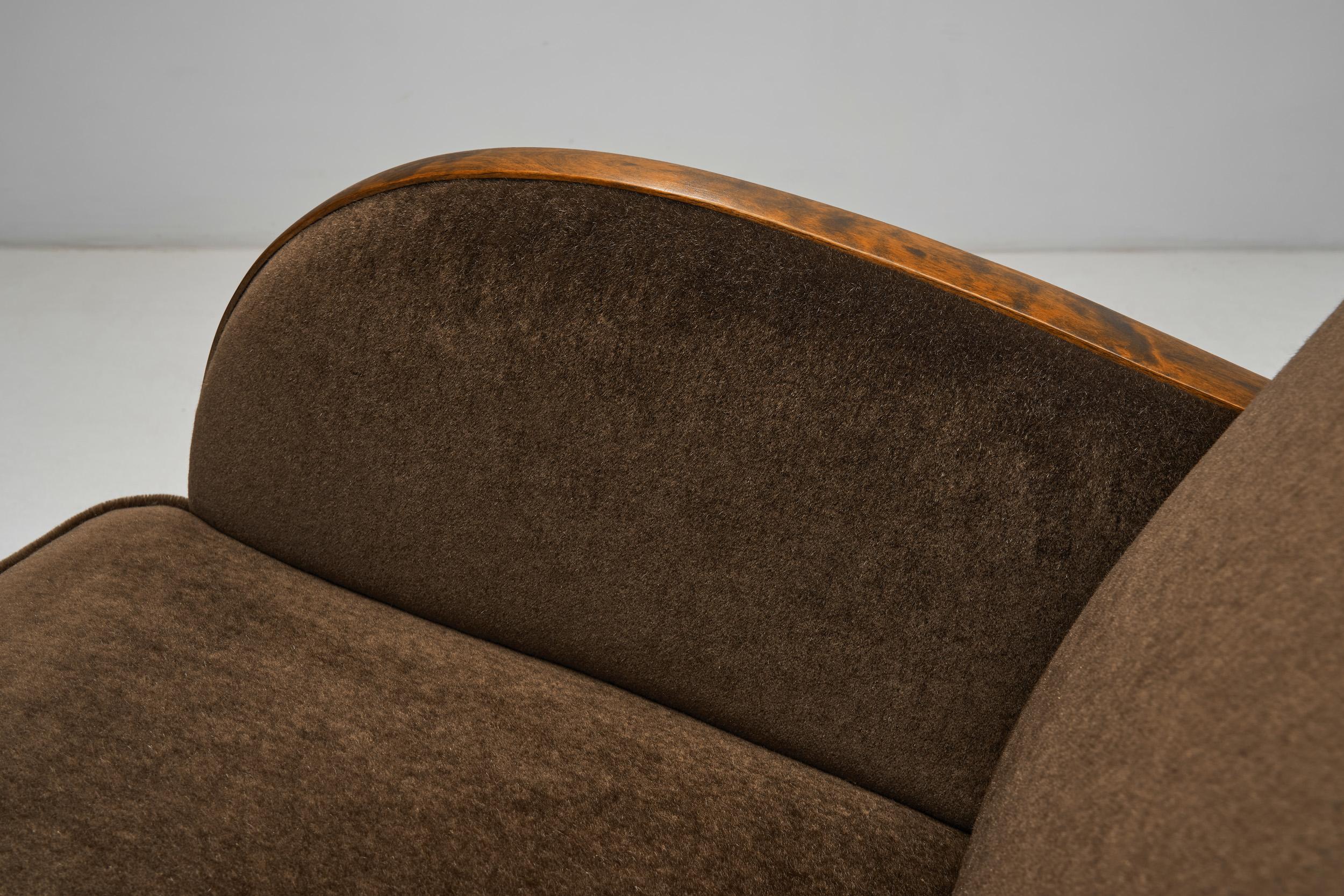 Stained Birch Art Deco Armchair, Europe ca 1930s 2