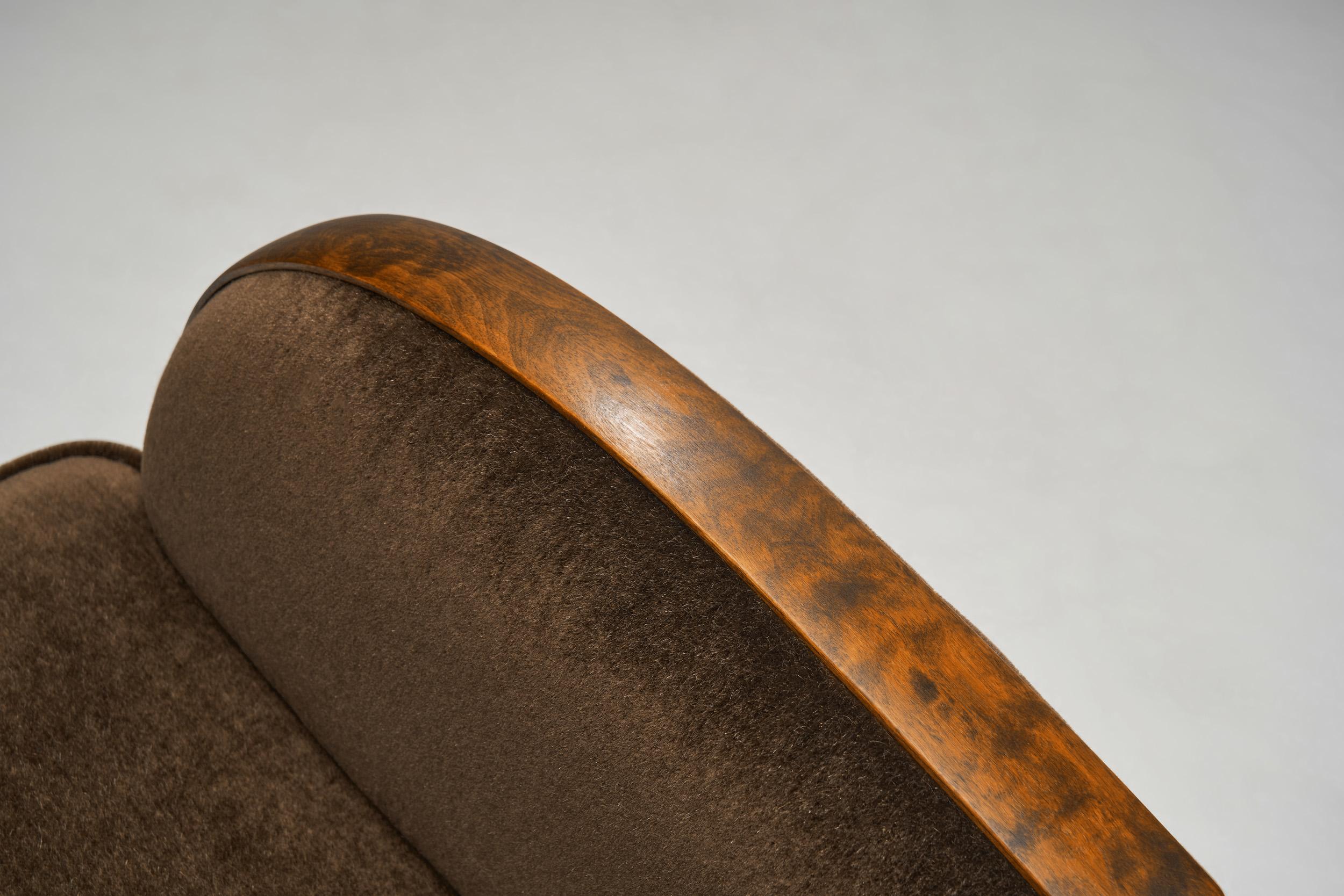 Stained Birch Art Deco Armchair, Europe ca 1930s 3