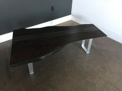 Black Walnut Coffee Table with Aluminium Inserts black