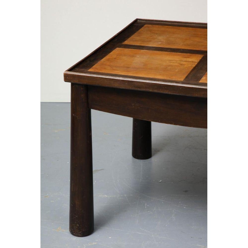 Stained Elm Games Table with Storage and a Curved Skirt, circa 1940 For Sale 5
