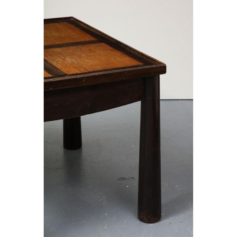 Stained Elm Games Table with Storage and a Curved Skirt, circa 1940 For Sale 6