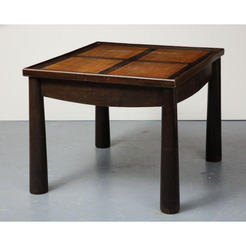 Stained Elm Games Table with Storage and a Curved Skirt, France

Cool, stylized games table with substantial legs and a thoughtfully constructed top; the curved apron hides segmented storage.

Additional Information:
Materials: Elm, Stained