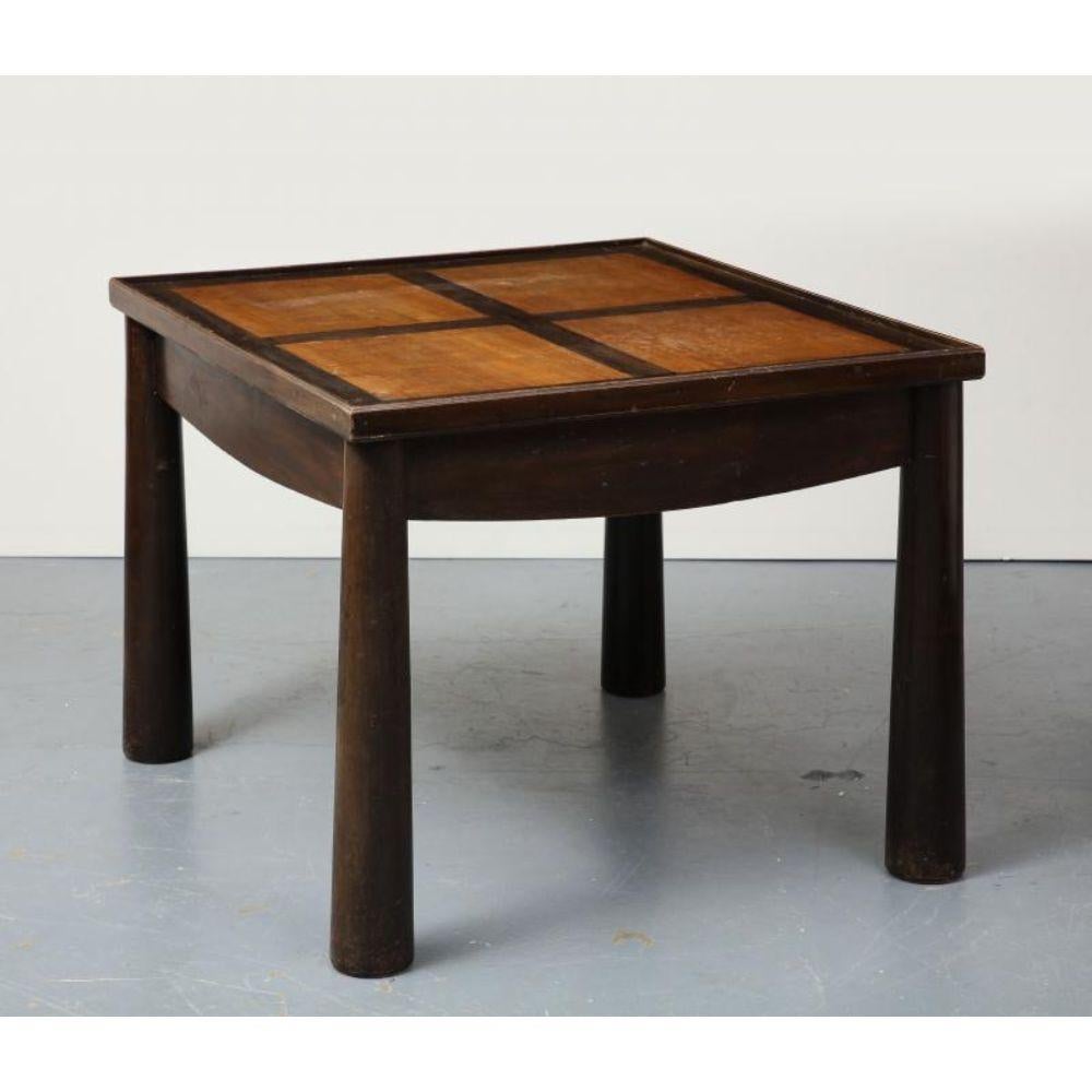 20th Century Stained Elm Games Table with Storage and a Curved Skirt, circa 1940 For Sale