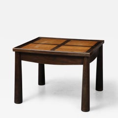 Stained Elm Games Table with Storage and a Curved Skirt, circa 1940