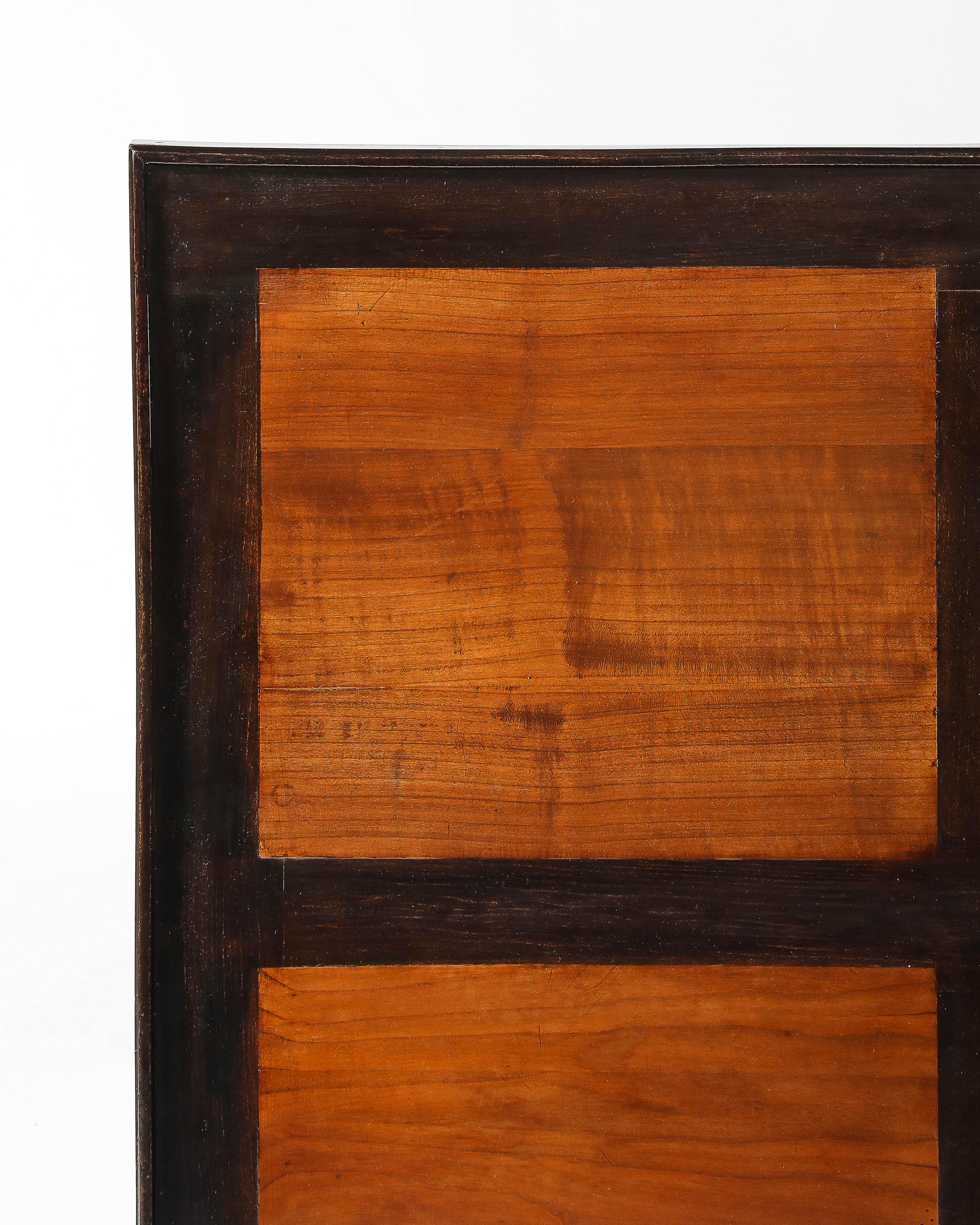 Stained Elm Games Table with Storage and a Curved Skirt, France, c. 1940 For Sale 10