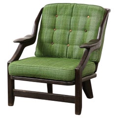 Stained Elm "Gregoire" Armchair by Guillerme et Chambron, France, c. 1960