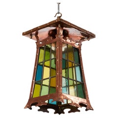 Stained Glass and Riveted Copper Lantern
