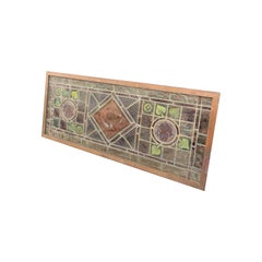 Stained Glass Birds in Nest With Flowers Rectangle Shape Panel