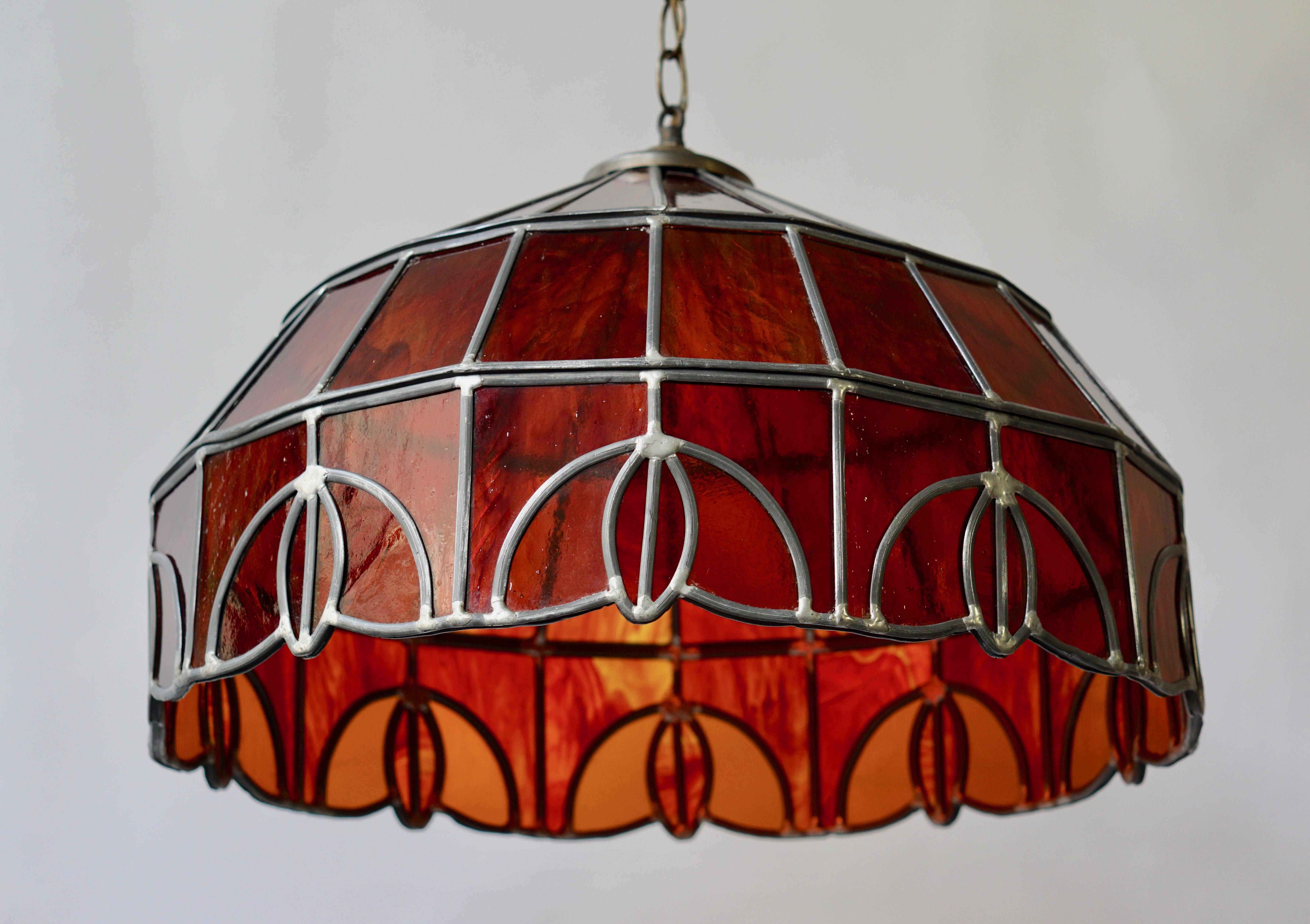 stained glass chandelier vintage