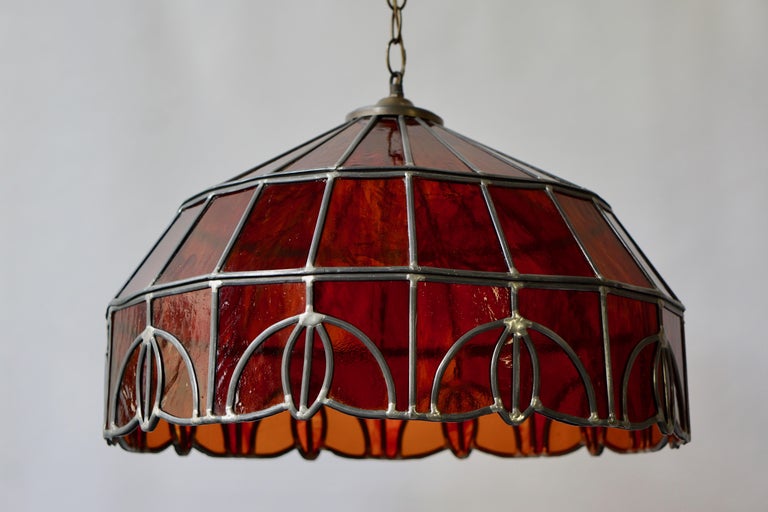 Stained Glass Chandelier For Sale at 1stDibs