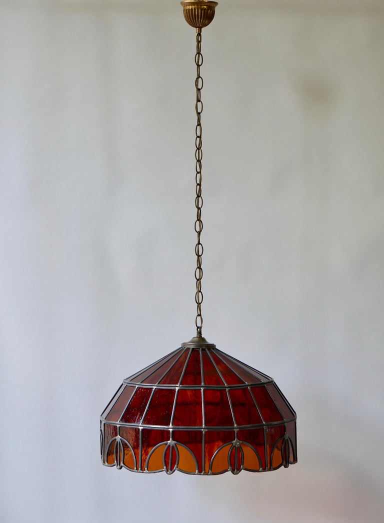 Stained Glass Chandelier For Sale at 1stDibs