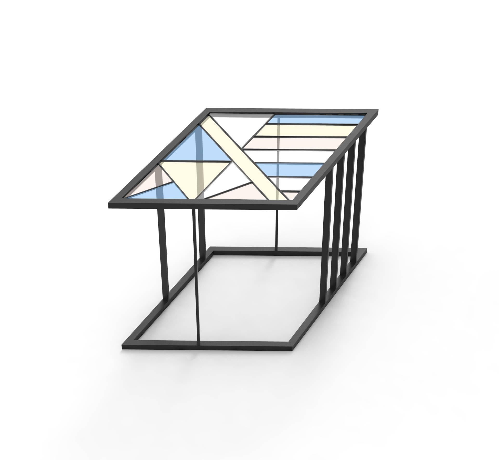 Contemporary Stained Glass Coffee Table, Santissimi i, Serena Confalonieri For Sale
