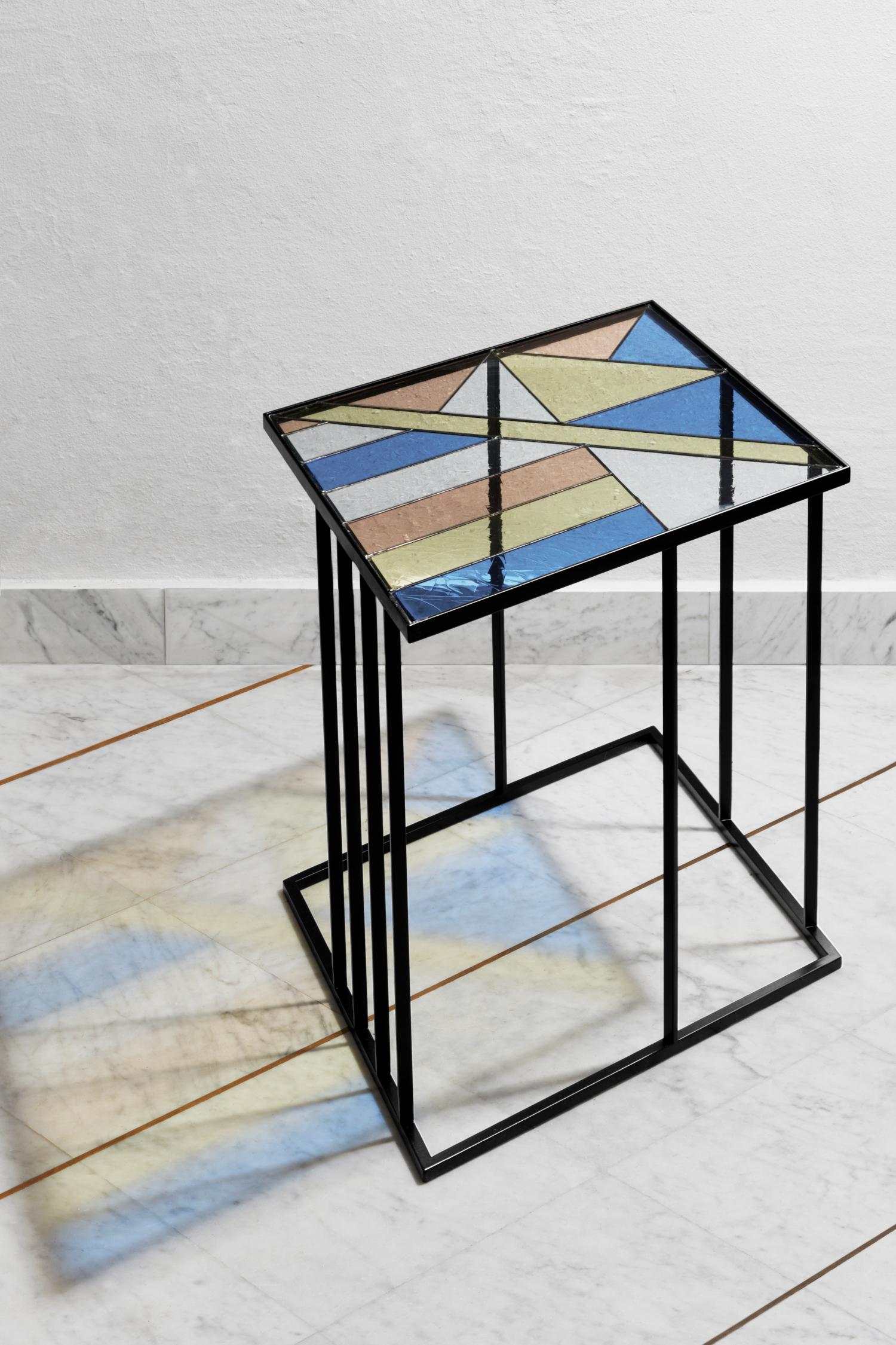 Stained Glass Coffee Table, Santissimi i, Serena Confalonieri For Sale 3