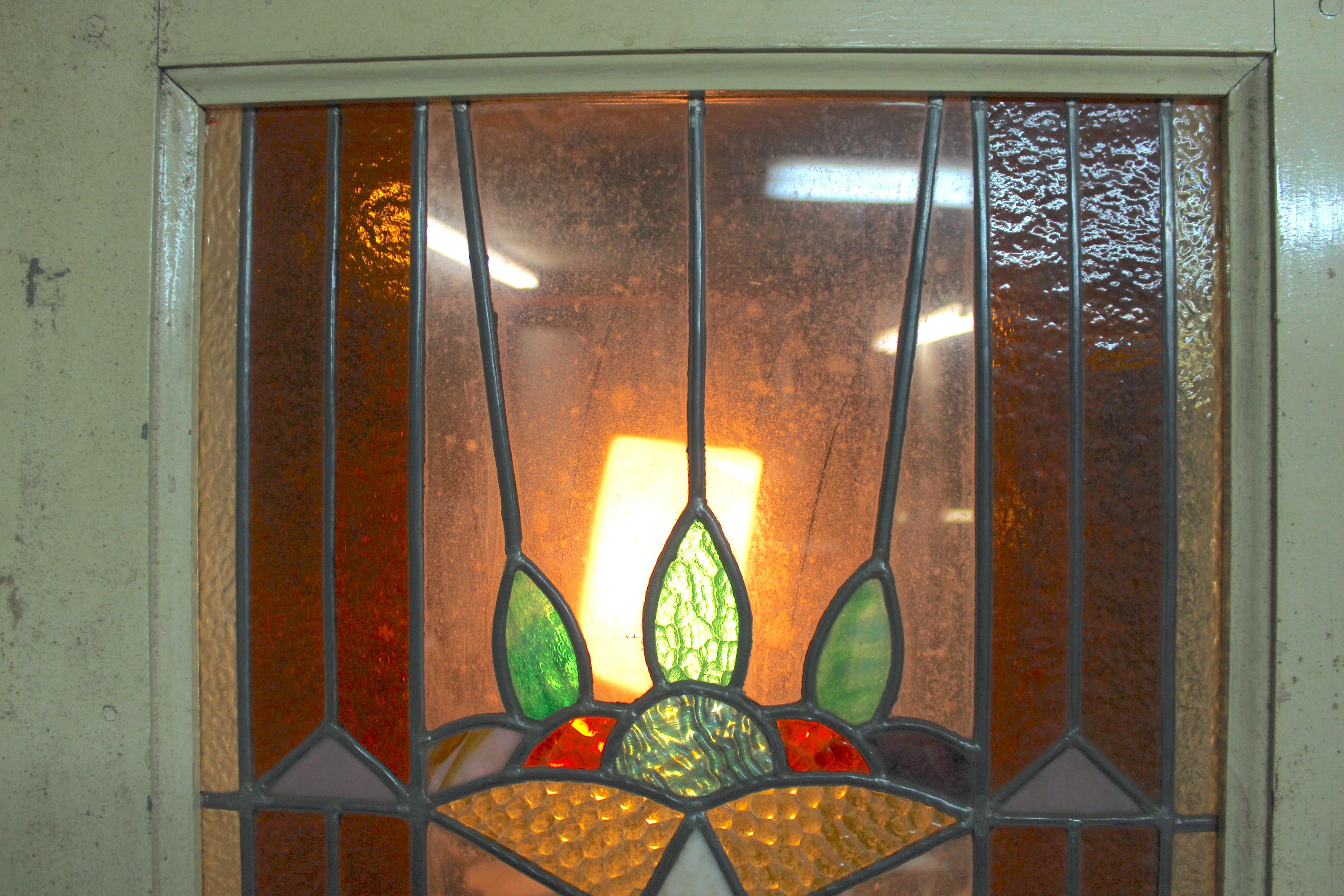 Art Déco 1 di 2 porte Stained Glass 28