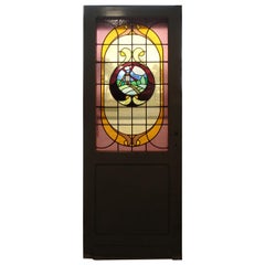Stained Glass Door with Windmill from Holland