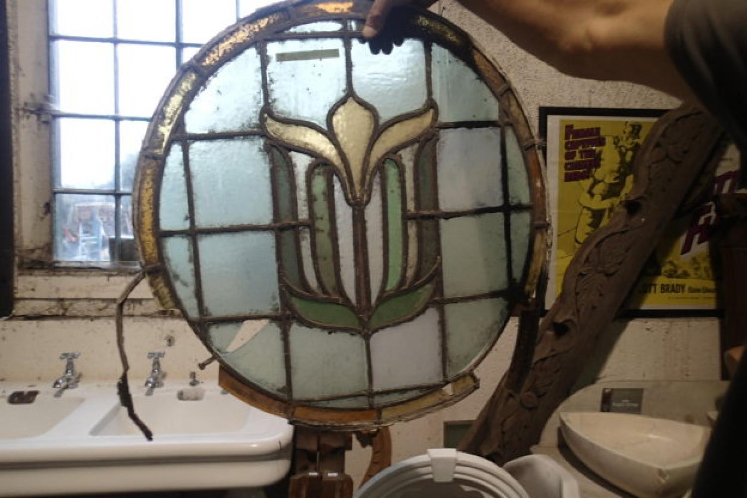 Stained Glass Fanlight / Arched Window, 20th Century For Sale 2