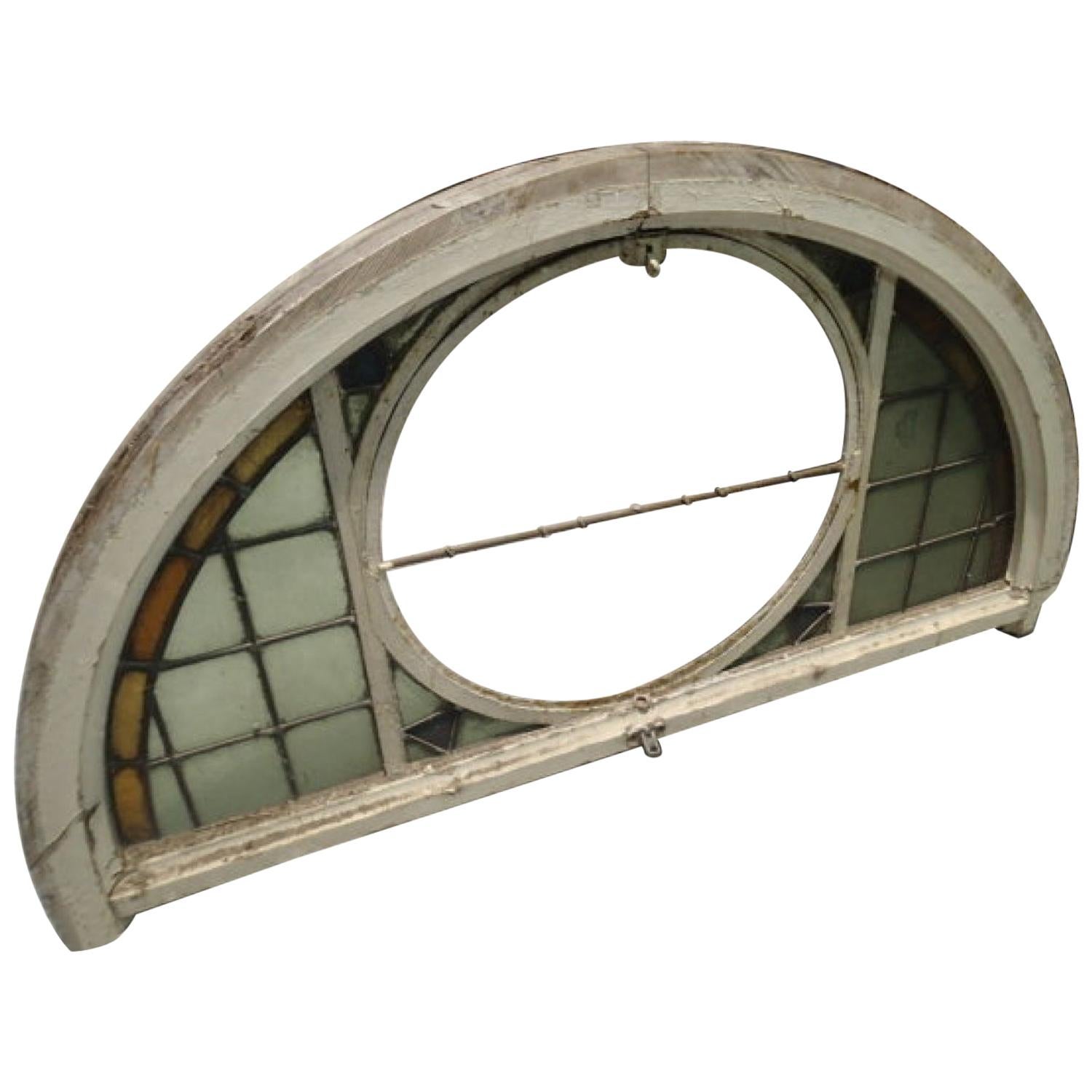 Stained Glass Fanlight / Arched Window, 20th Century For Sale
