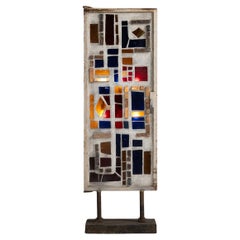 Stained Glass Floor Lamp, France 1960
