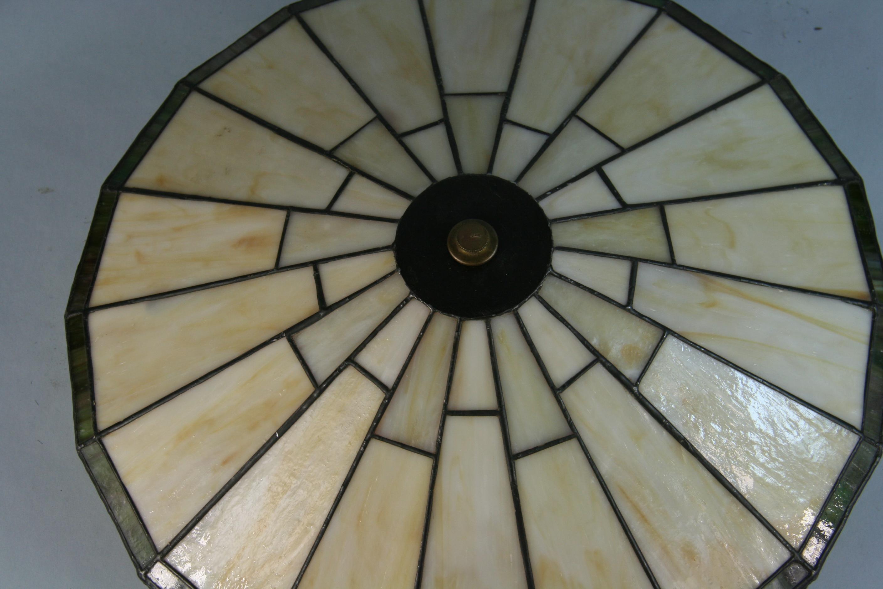 Brass Stained Glass Flush Mount