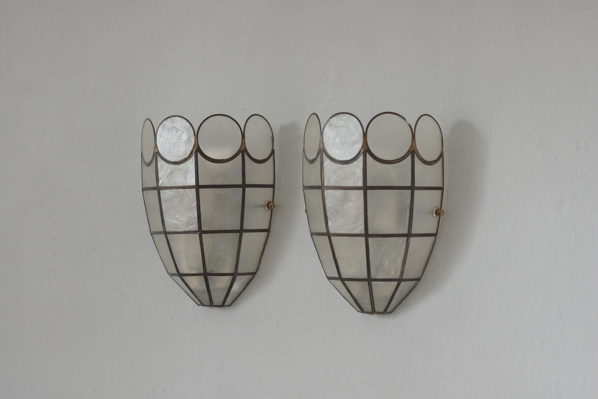 Bohème Lampes en verre Stained Glass, 1970, ensemble de 2 en vente