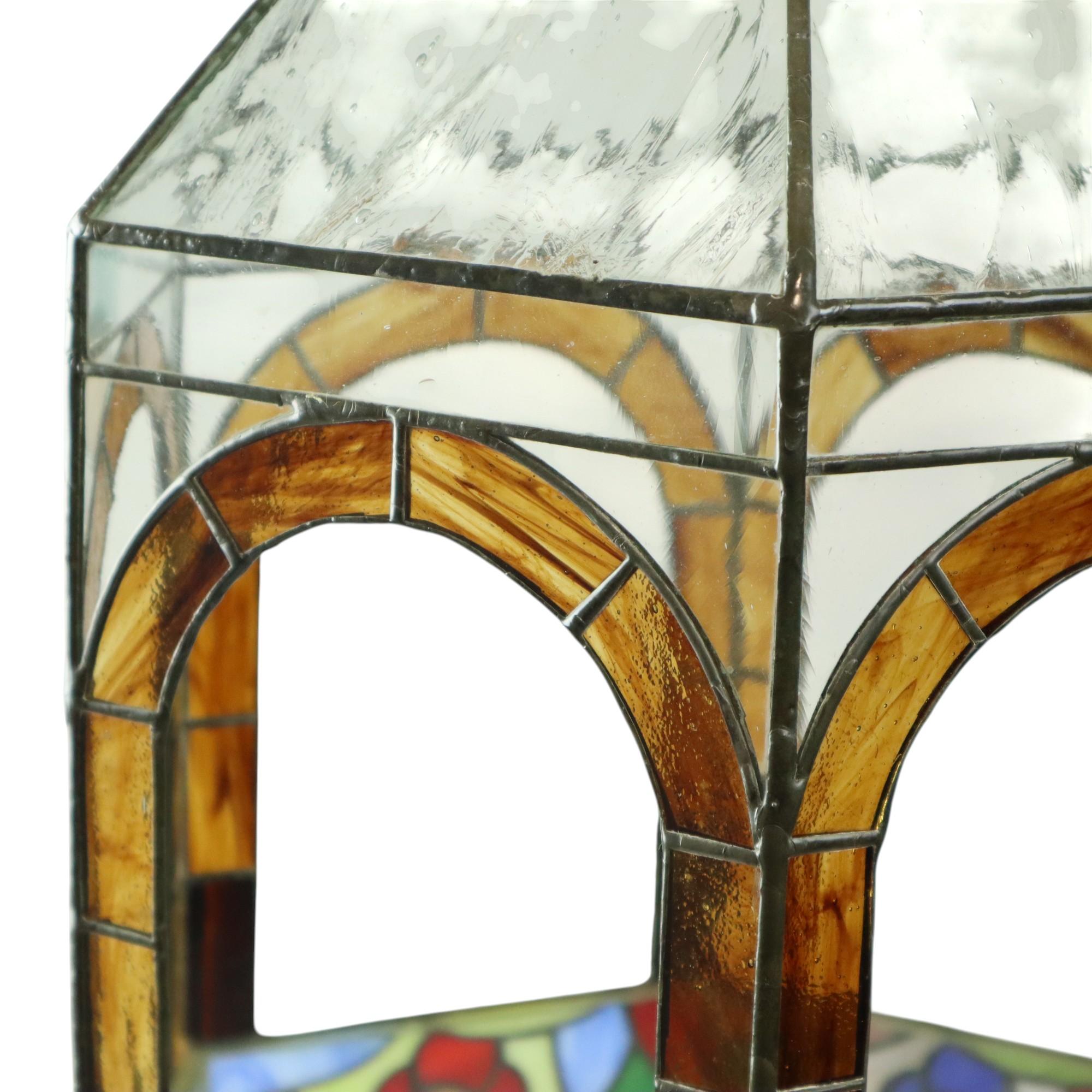 Stained glass Gazebo Kerzenständer Buntglas 45cm im Angebot 7