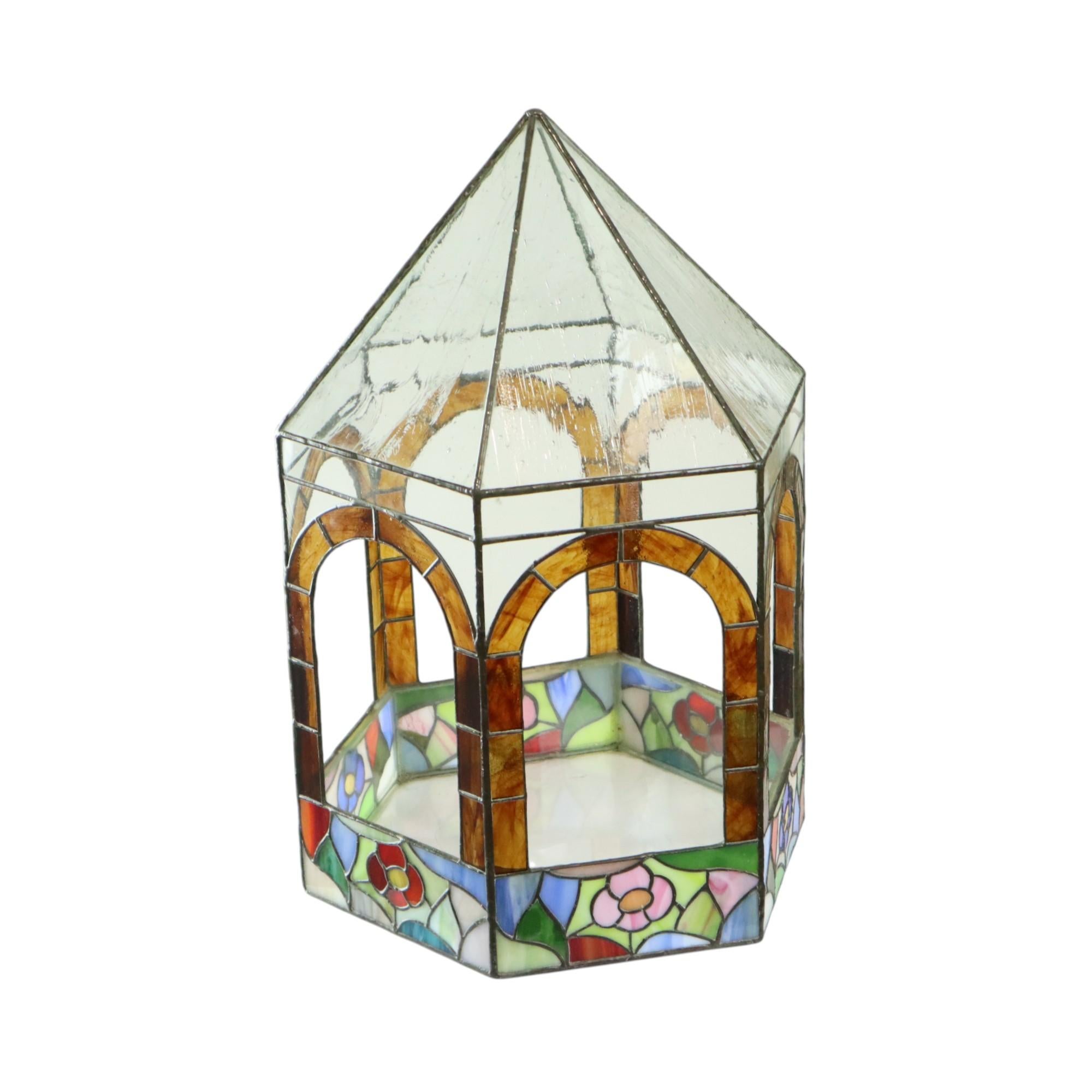 Stained glass Gazebo Kerzenständer Buntglas 45cm im Angebot 1