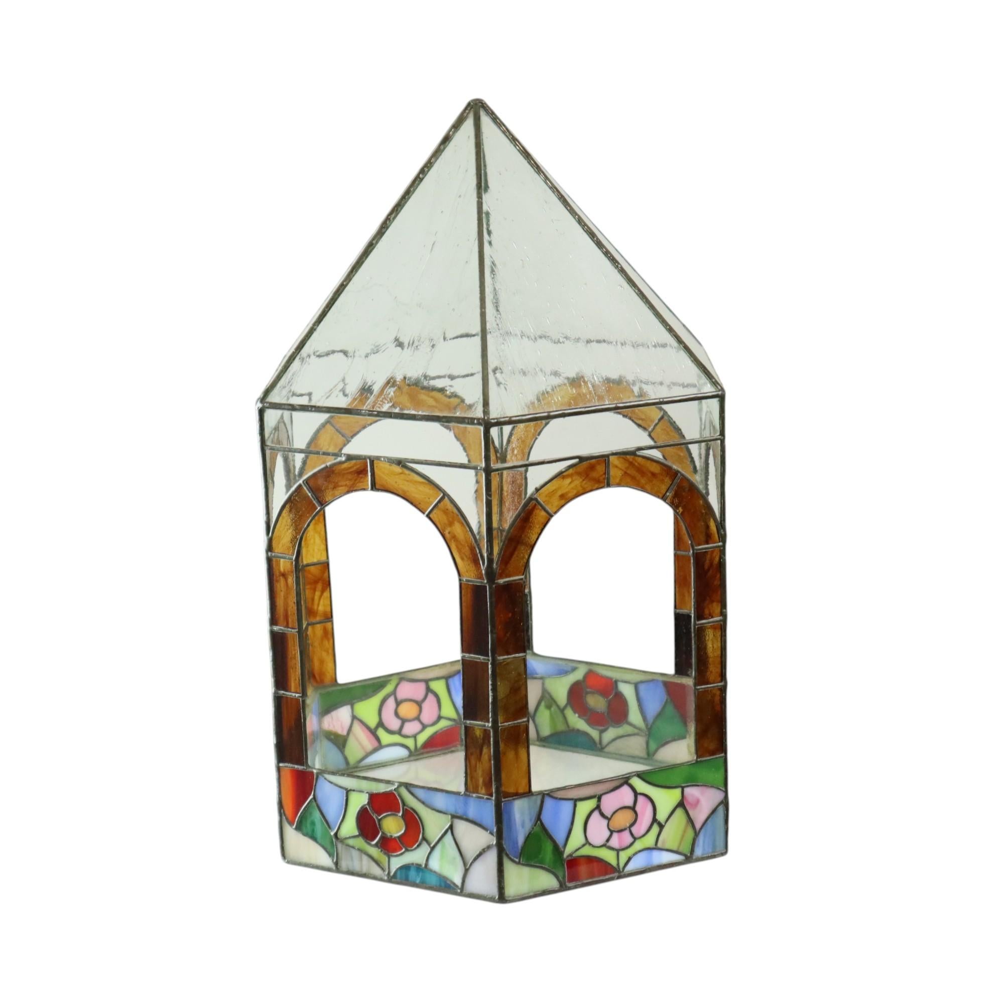Stained glass Gazebo Kerzenständer Buntglas 45cm im Angebot 2