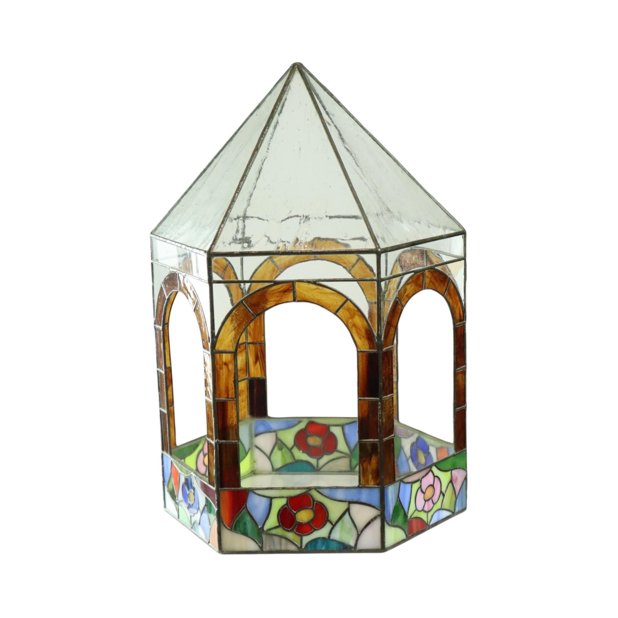 Stained glass Gazebo Kerzenständer Buntglas 45cm im Angebot 3