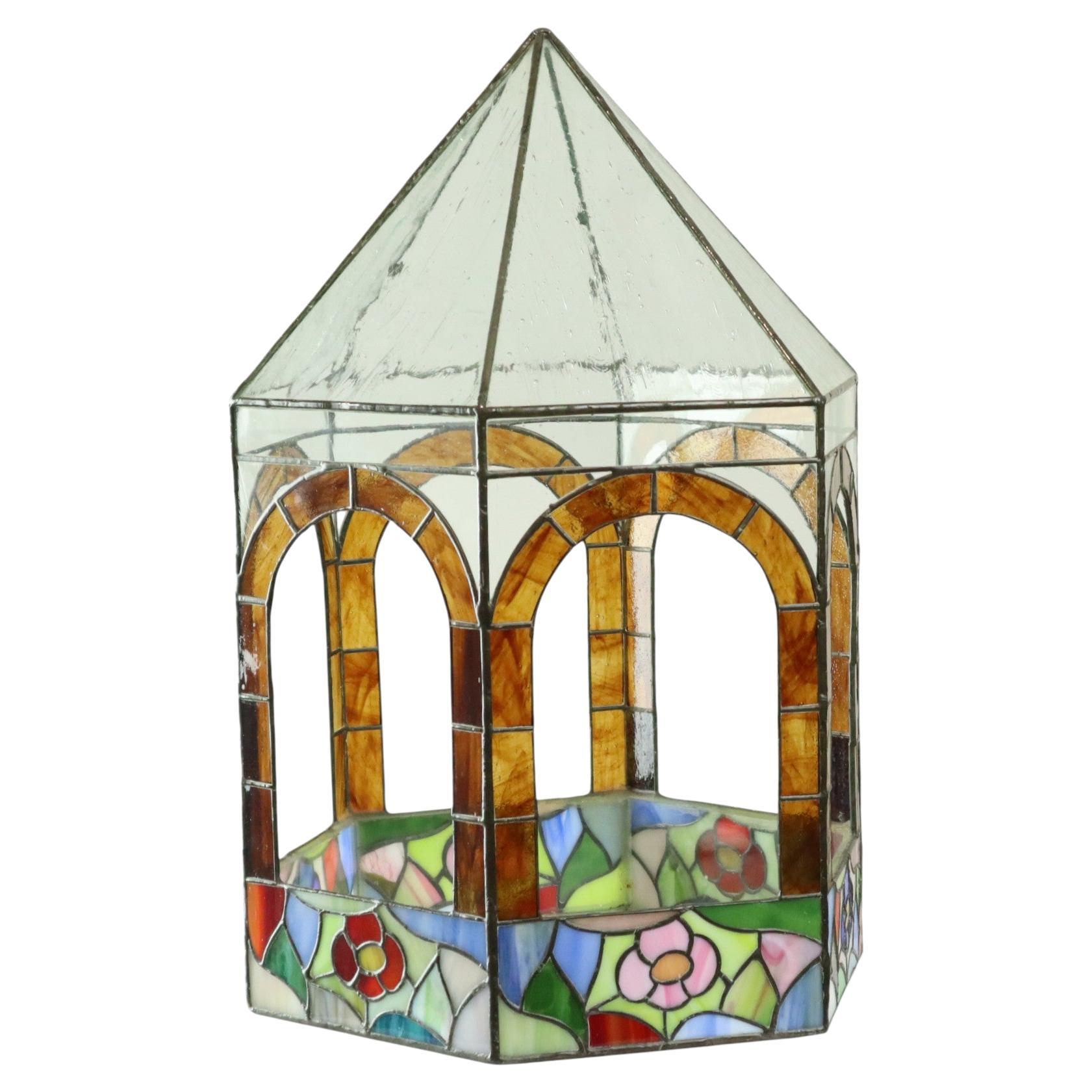 Stained glass Gazebo Kerzenständer Buntglas 45cm im Angebot