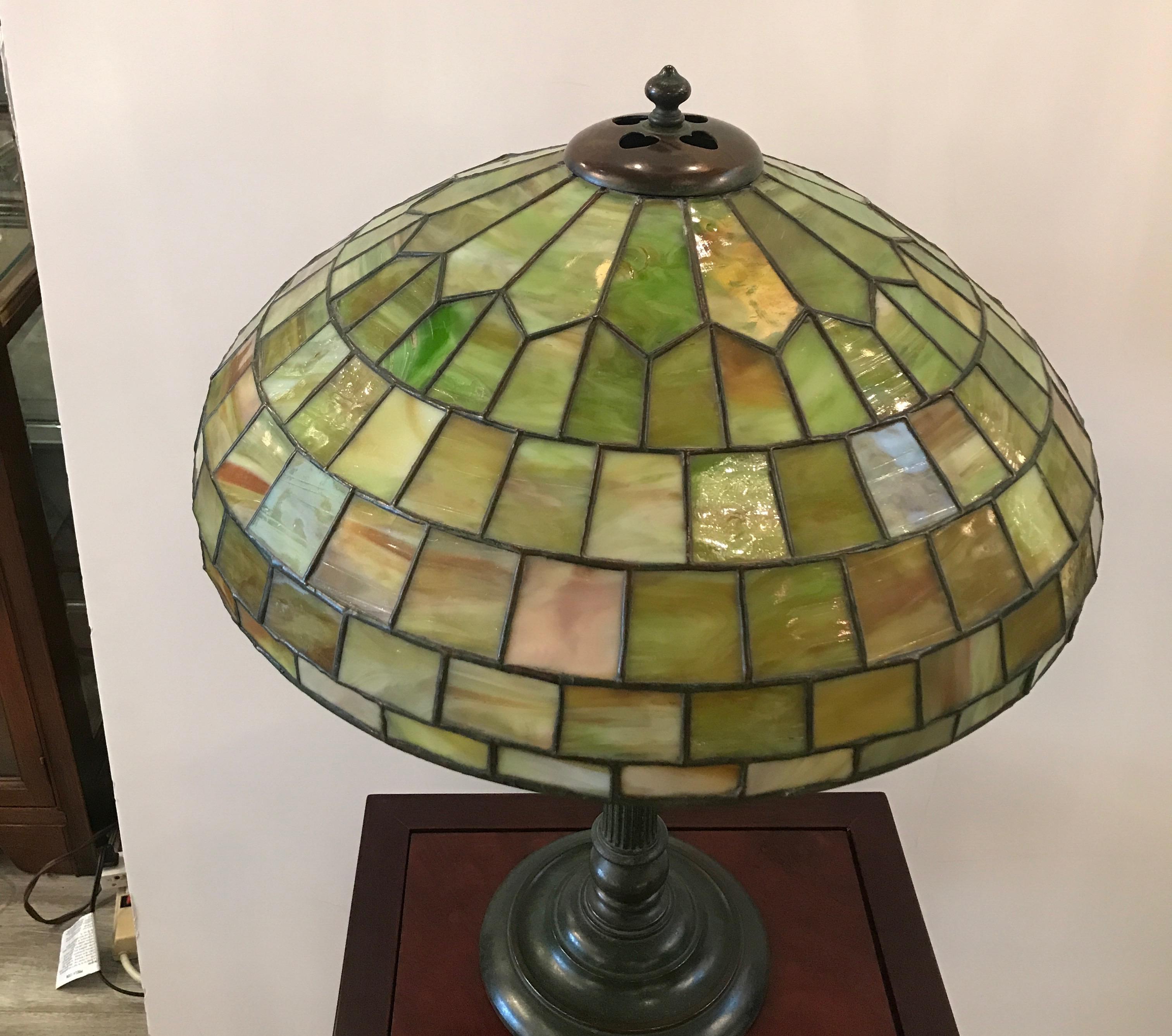 Arts and Crafts Stained Glass Lamp by Duffner and Kimberly