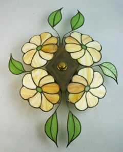 Stained Glass Leaves and Flowers Ceiling Light/Wall sconce
