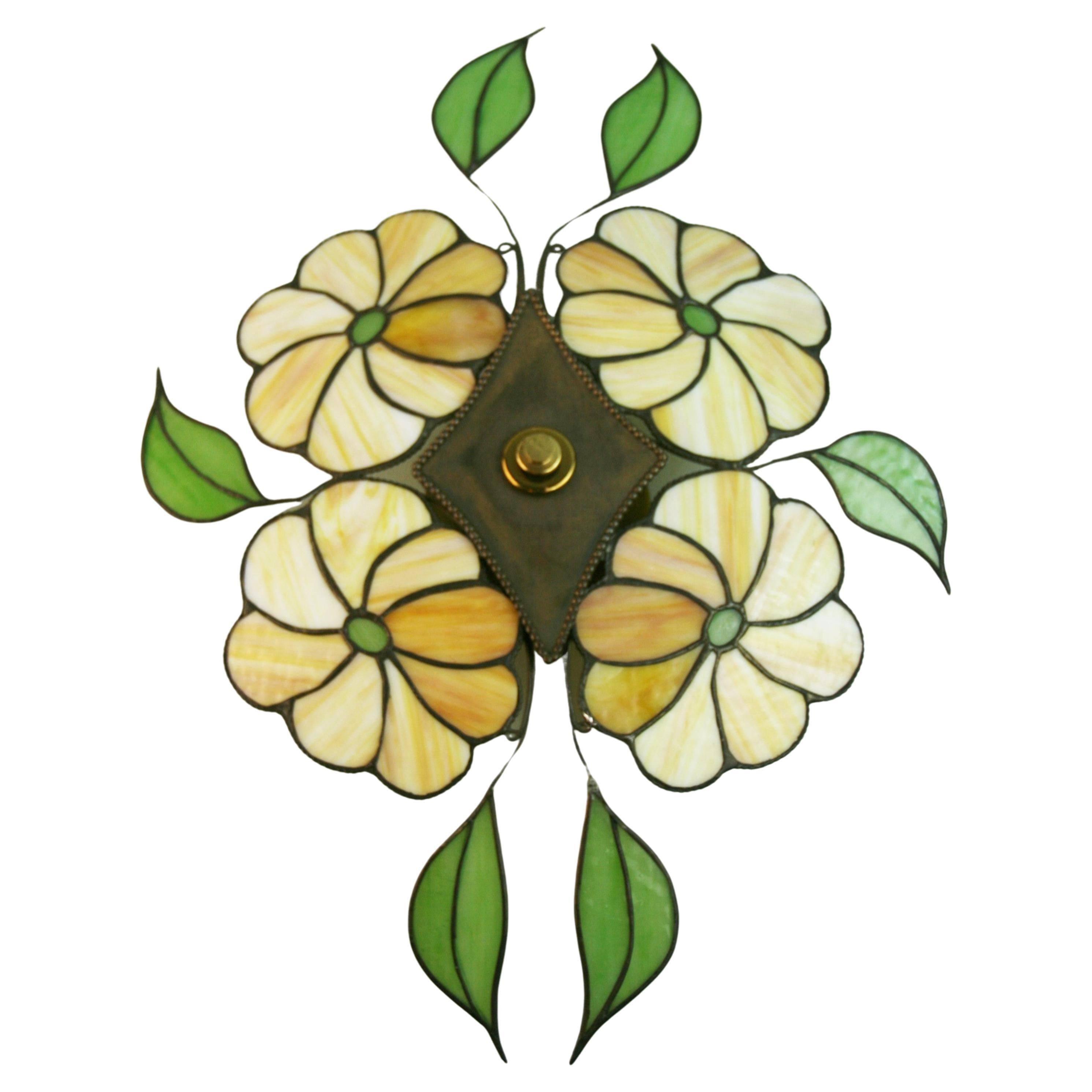 Foglie e fiori in vetro macchiato per soffitto/apparecchio da parete