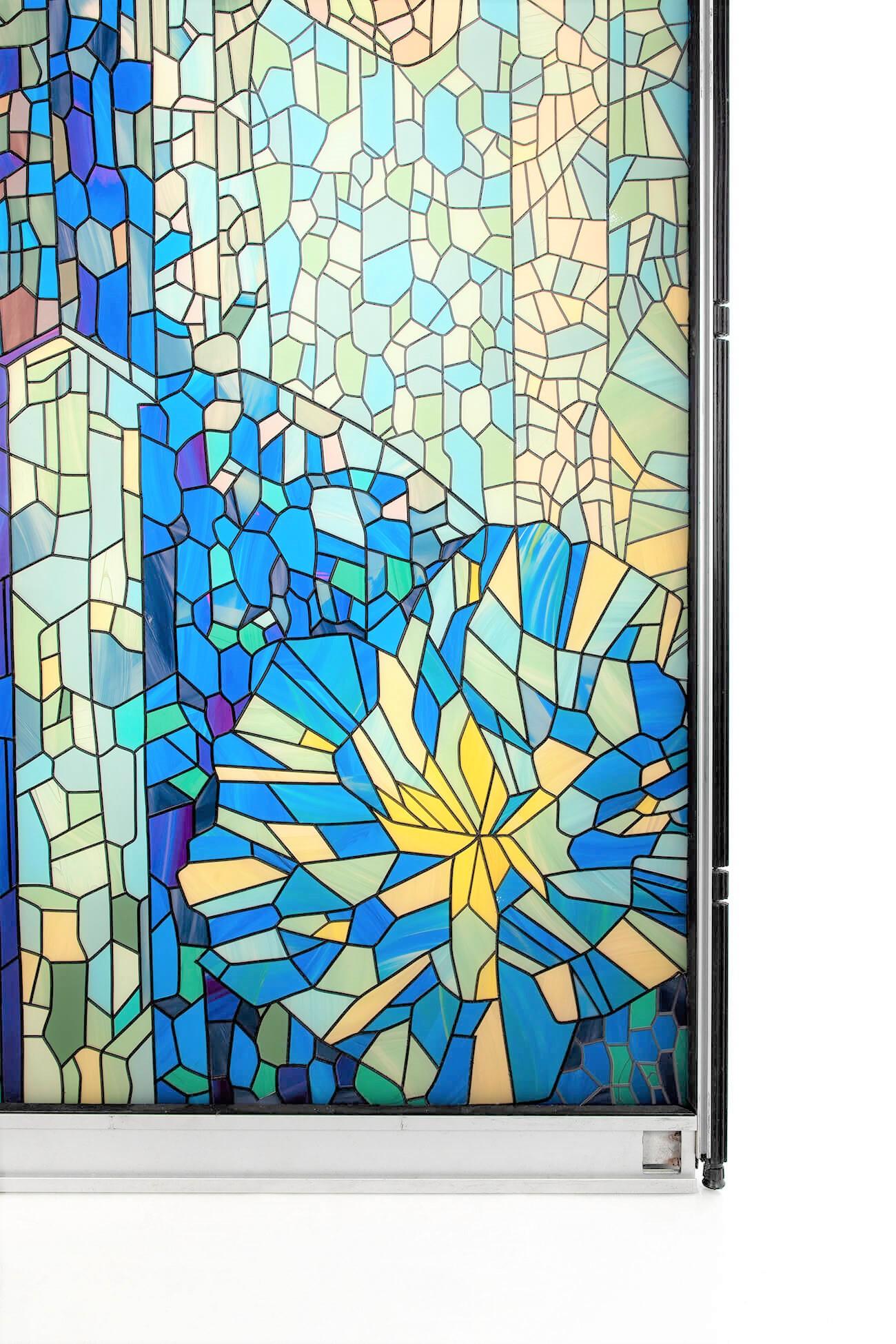 Hand-Crafted Stained Glass Lightbox, 20th Century For Sale